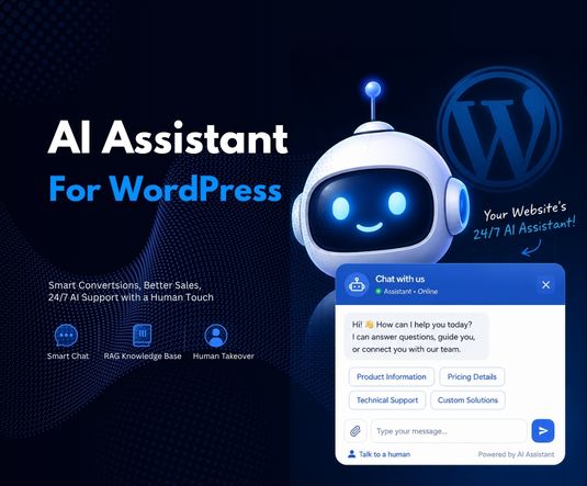 AI Assistant for WordPress – Smart Chat, RAG Knowledge Base & Human Takeover