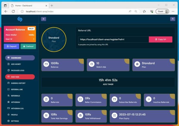Express PTC User Classic Dashboard